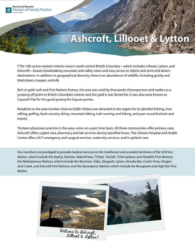Ashcroft, Lillooet & Lytton