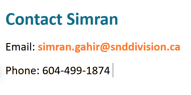 Simran contact info