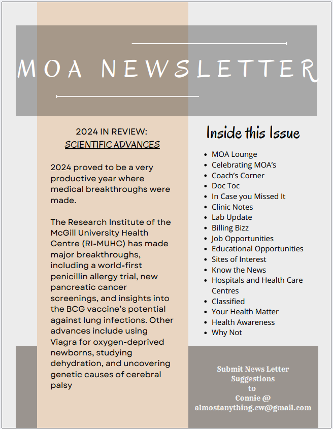 MOA Newsletter Winter January 2025 Edition