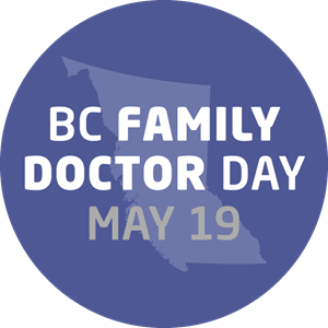 Round purple logo of BC Family Dr Day