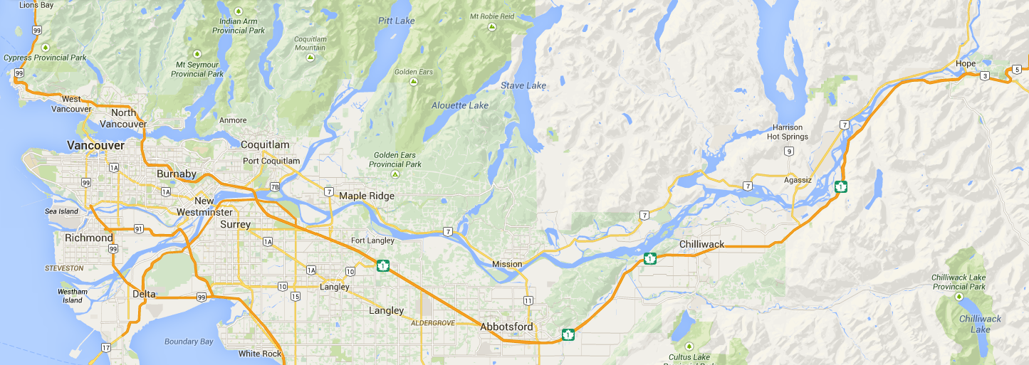 Map of the Fraser Valley