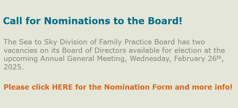 Text box that can be clicked to lead to another page with information and form for Board Nominations.