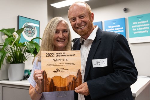 Dr. Karin Kausky and Whistler Mayor Jack Crompton