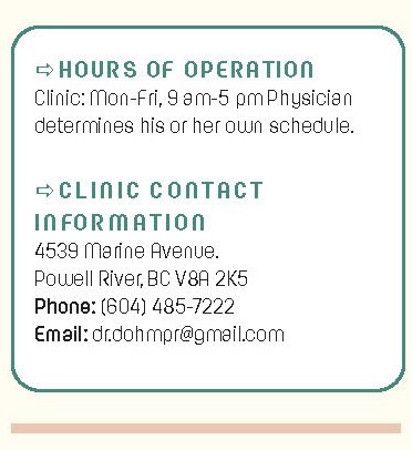 "Hours of operation Clinic is open Monday - Friday (9:00am–5:00pm).  Physician determines his or her own schedule."